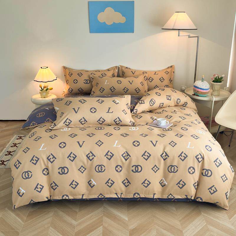 正品四件套纯棉被全棉上用品被罩床床单套1.双人床上4件套四季8通