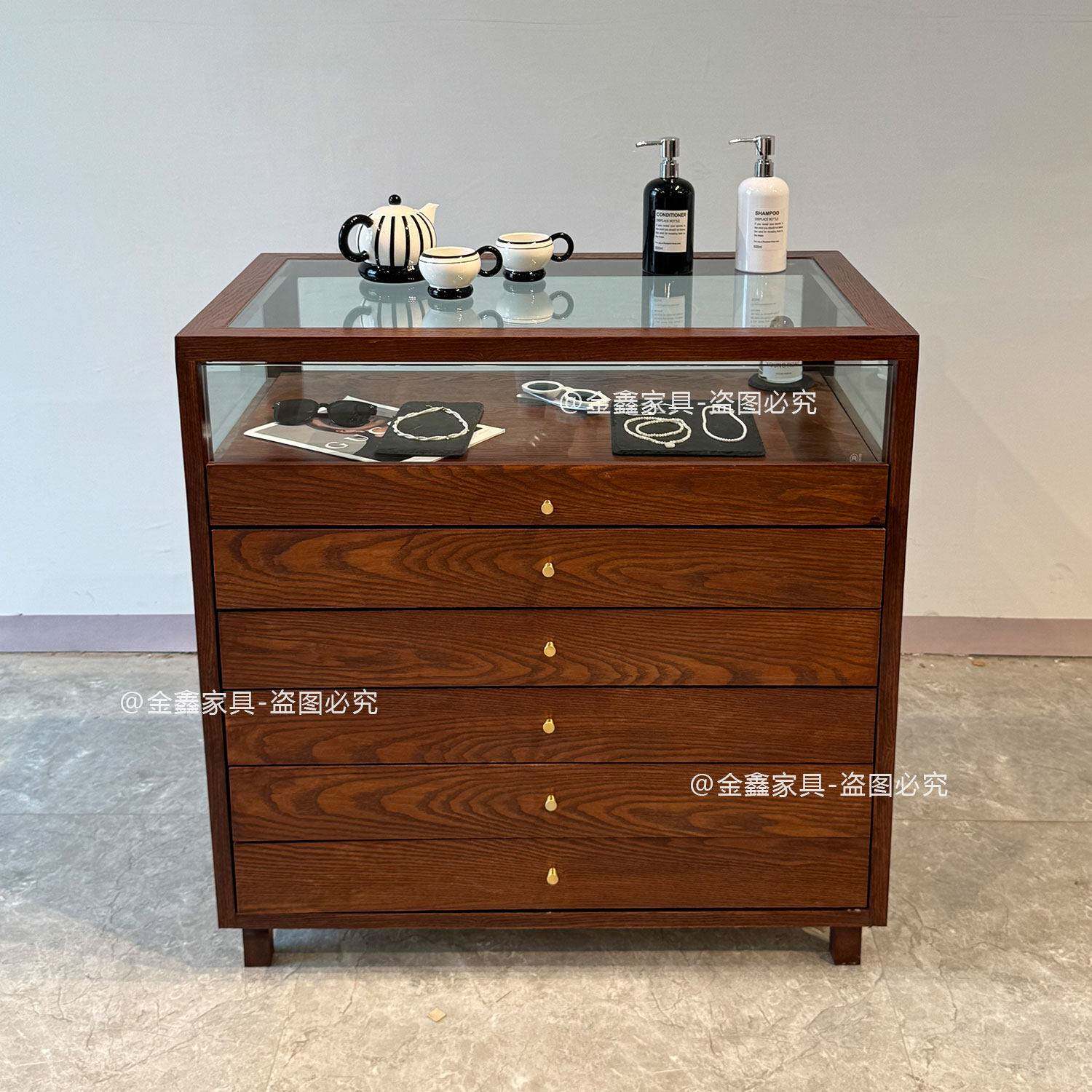饰品柜珠宝网红展示柜展示柜精品柜简约斗柜轻奢流水台玻璃中岛柜