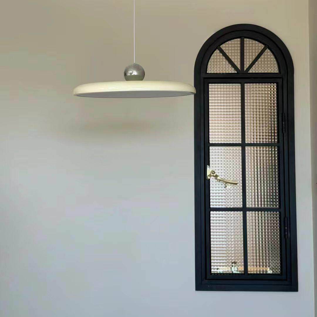 法式落地窗户覆古铁艺钢窗室内阁楼卧室咖啡厅网咖装饰隔断拱形窗