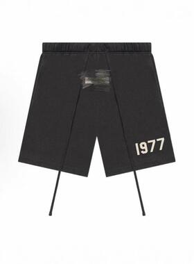 Casual 2022 Sweatshort All Black - Cotton Material For