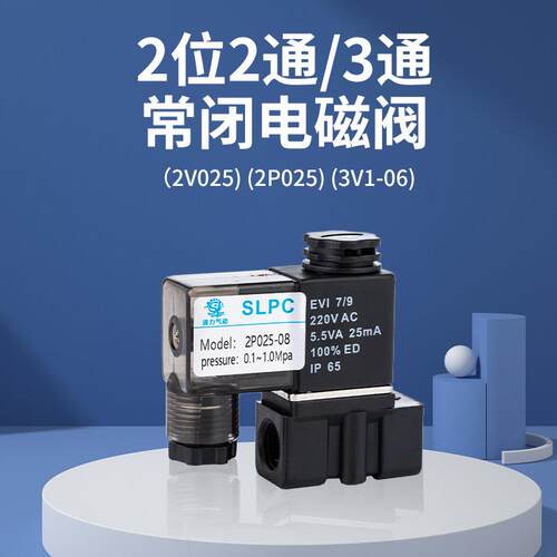 2P025-08 塑料2分 饮水机阀 微型电磁阀 DC24VAC220V常闭二分水阀
