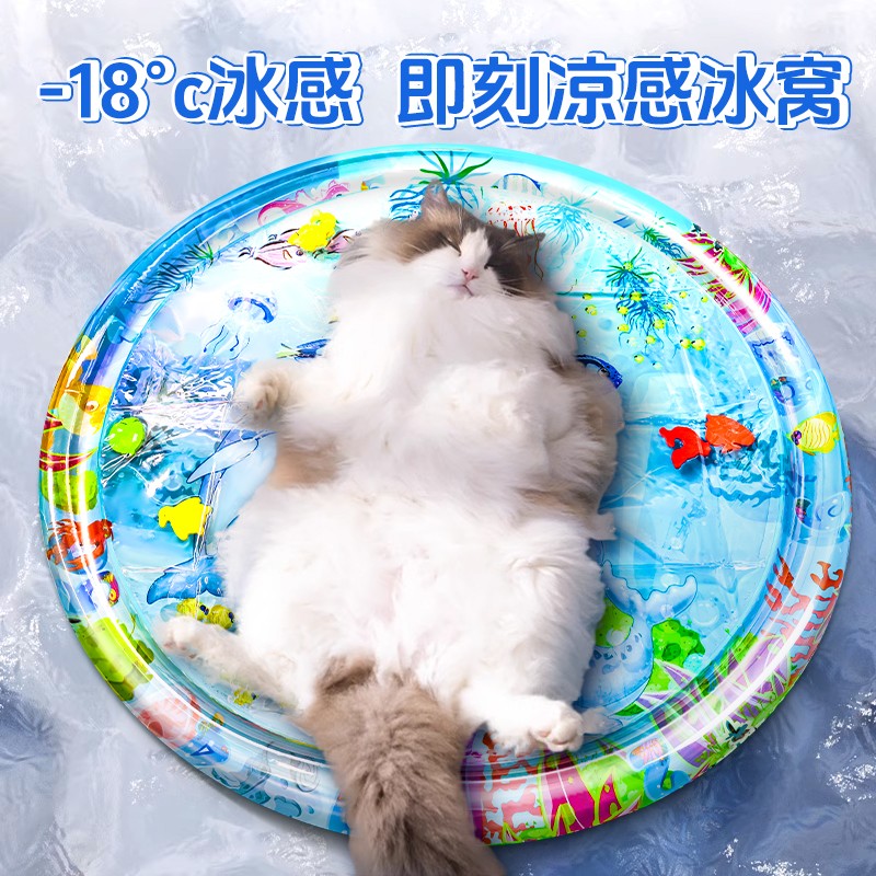 宠物注水冰垫猫咪水床垫拍拍水垫大号狗狗充气凉加厚防抓小鱼玩具
