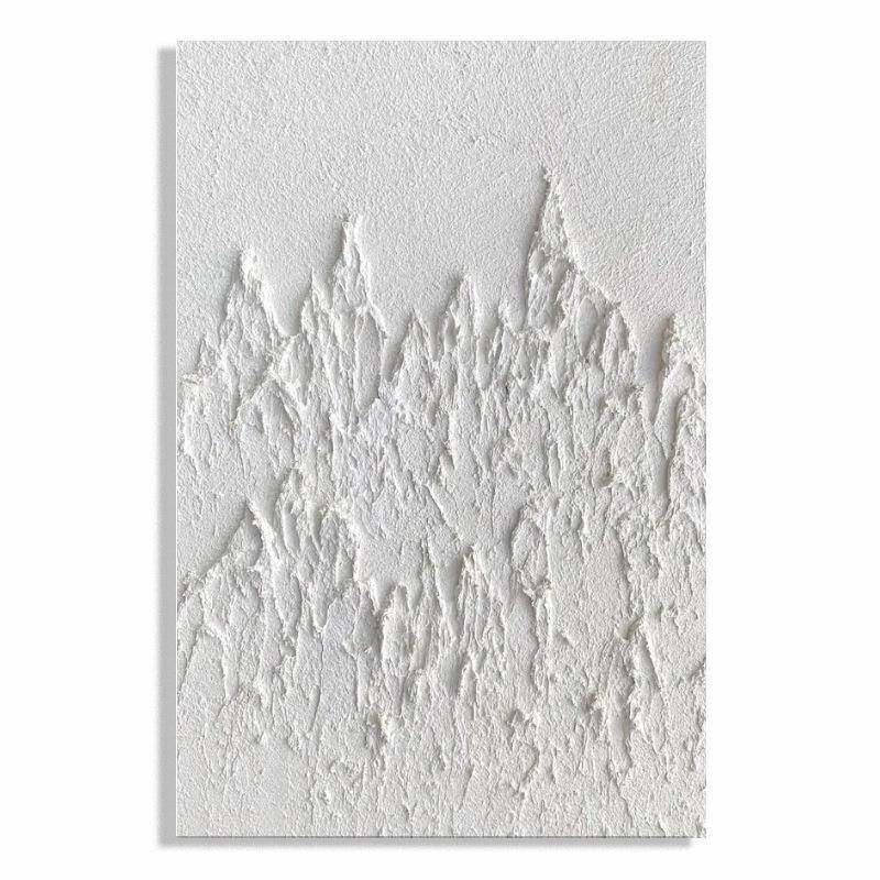 肌理画手绘油画砂岩刀画成品白色侘寂风装饰画立体抽象挂画民宿风
