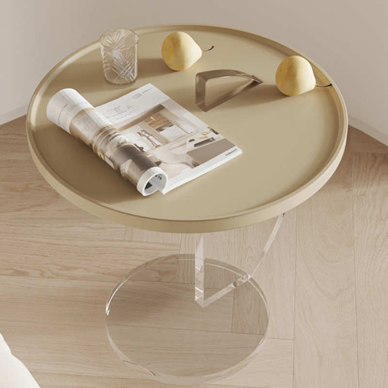 北欧轻奢亚克力茶几奶油风客厅沙发角几透明简约艺术边几厂家批发