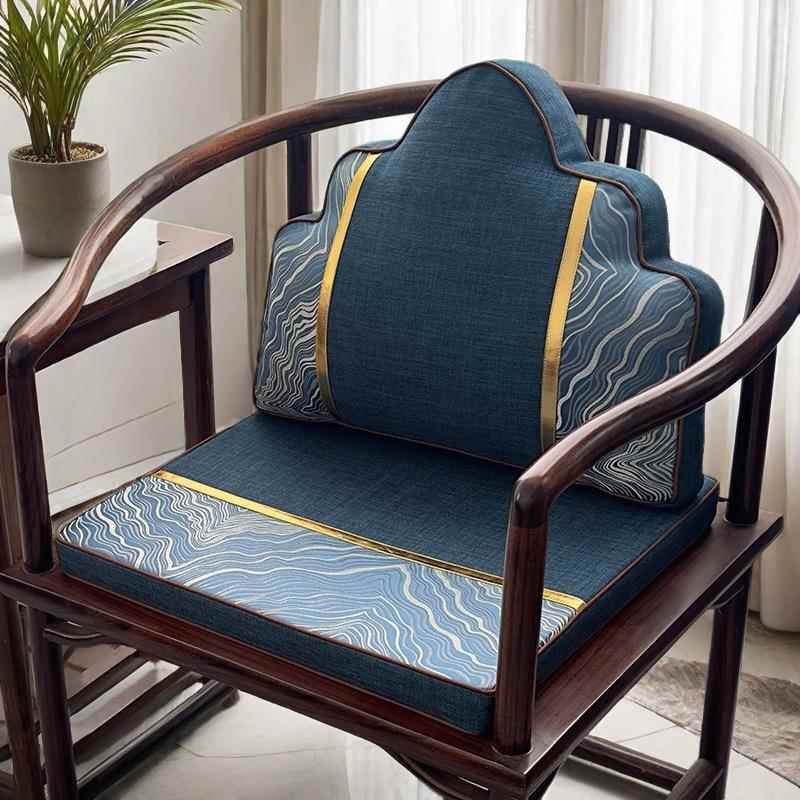 中式靠山枕茶椅垫圈椅坐垫靠垫防滑可拆洗定制云朵沙发抱枕靠背垫