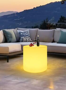 室外露天水发光家具茶户外FEX椅庭院露台休闲桌组合防小院几花园