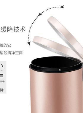 经典圆形款脚踏不DOM锈钢圾桶家用卫生间大桶号垃客厅厨房办公室