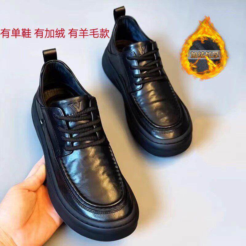 高档男鞋牛皮真皮休闲皮鞋透气商务鞋男软底防臭乐福鞋男款春夏季