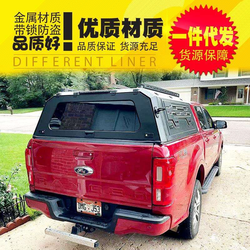 专用于福特ranger改装件16-22皮卡车锰钢推拉窗三开门高盖后箱盖