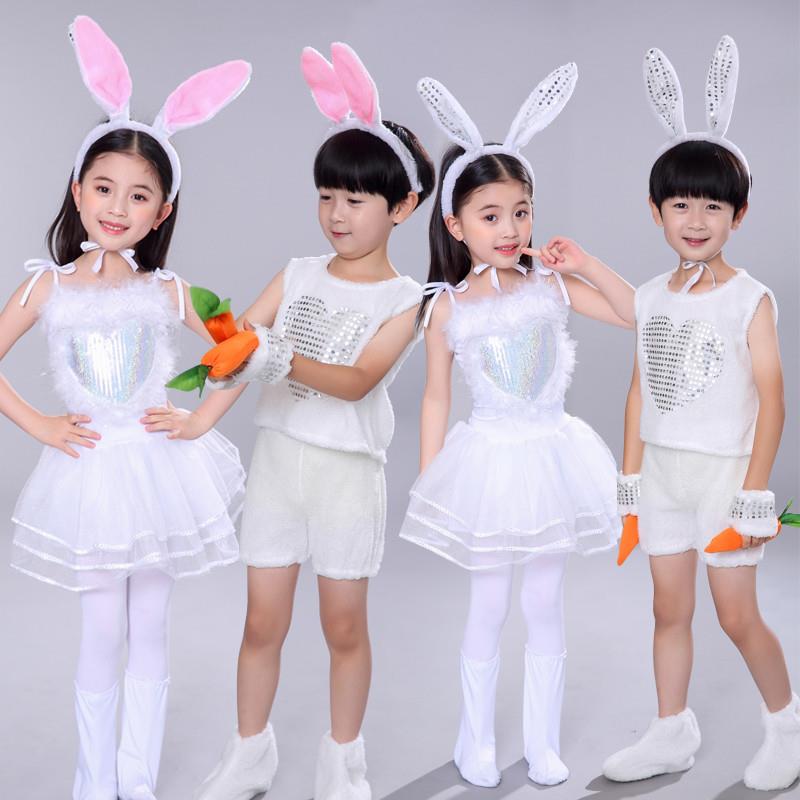 六一动物服装儿童小兔演出服幼儿园小白兔子表演服三只小猪演出服