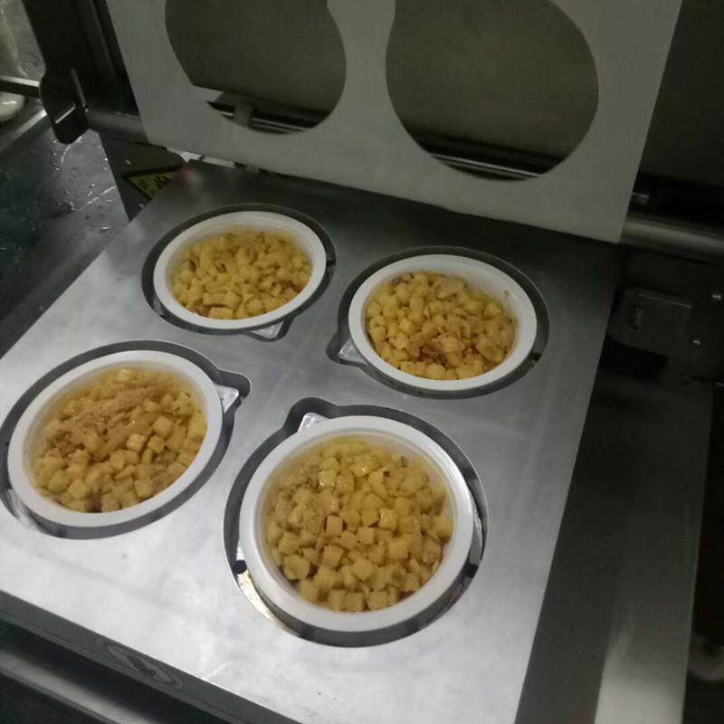 创亿肉冻碗式盒式保鲜包装机厂家自动碗式气调包装机一模四盒