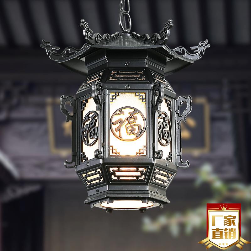 中式大门阳台门头过道长廊凉亭别墅四合院红灯笼仿古户外吊灯