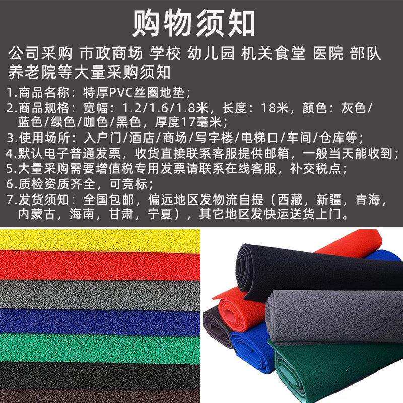 厂家宝丽美PVC塑料丝圈地毯地垫走廊展厅进门口铺满防滑蹭土