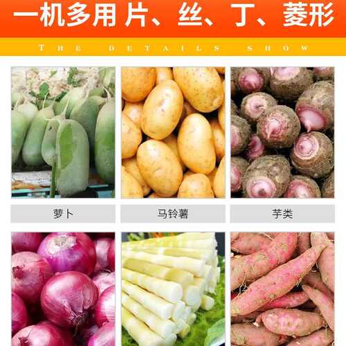 用段食堂丁商用切片不锈钢切丝切菜机切切菜机全自动多功能机 切