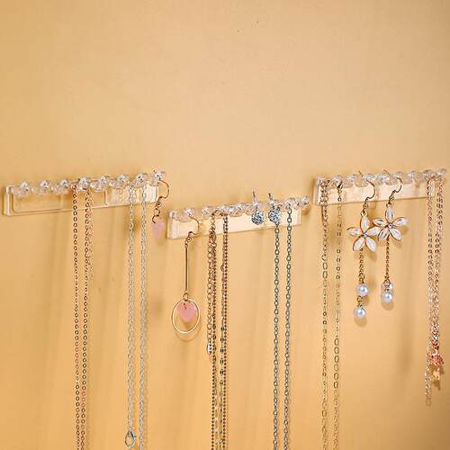 Wall-mounted jewelry organizer hook for necklaces, bracelets