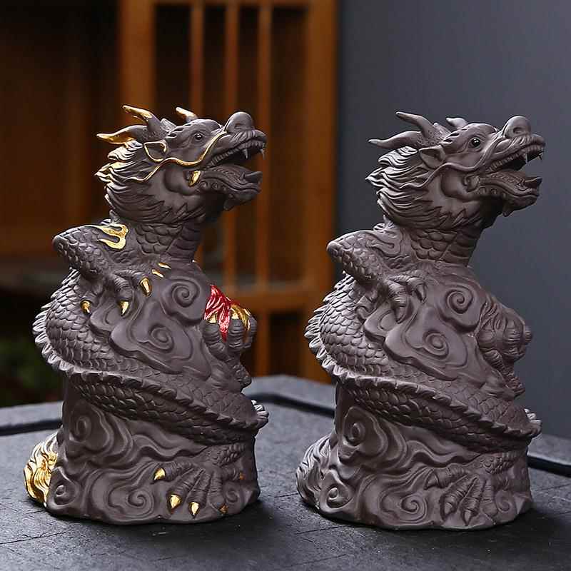 紫砂茶宠茶可工养ICM手财生肖龙茶玩茶桌茶盘装饰精品摆件具招零