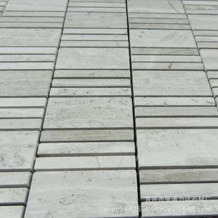 大理石马赛克白木纹条形厨房卫生间台吧内台外阳墙LD032贴墙地