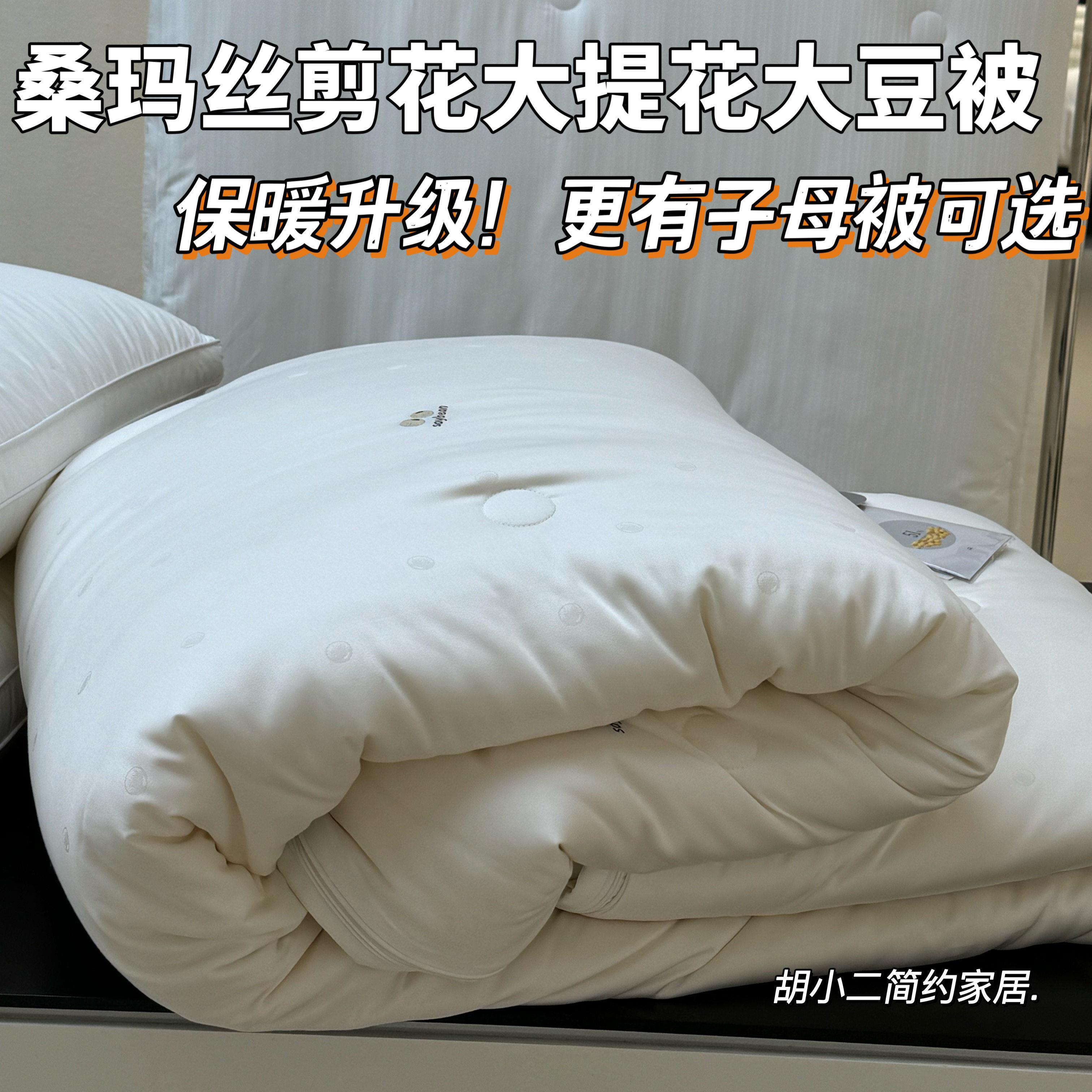 A类轻奢剪花51%大豆蛋白纤维春秋被子秋冬加厚保暖冬被双人子母被