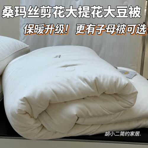 A类轻奢剪花51%大豆蛋白纤维春秋被子秋冬加厚保暖冬被双人子母被