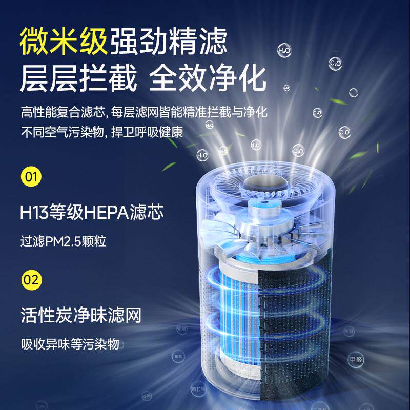 桌面小型气净化味器家用除臭吸烟新办公室专用MY-MC-K0甲醛空净化