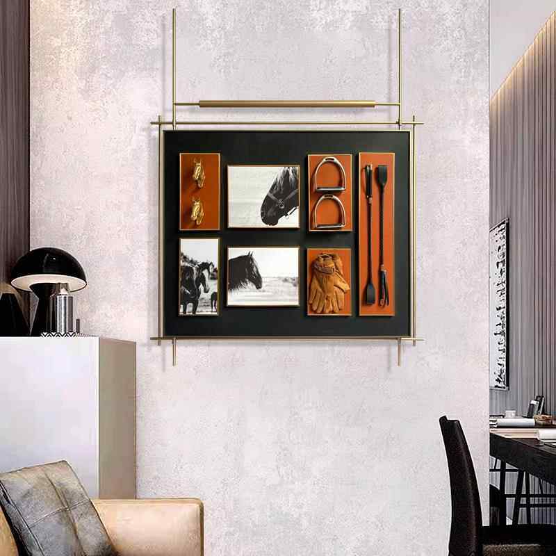 马术主题装饰画挂画墙面立体壁饰墙饰样板间售楼部艺术装置艺术画