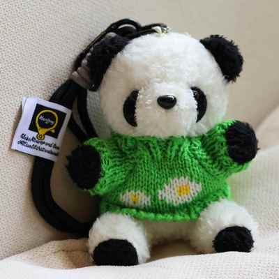 花花熊猫毛绒娃娃定制纪念品公仔揹包包小挂件挂饰玩偶成都大熊猫