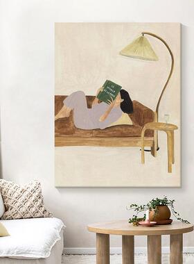 静物温馨慵懒奶油风卧室床装饰画馨无框画in餐s头厅挂画温慵懒客