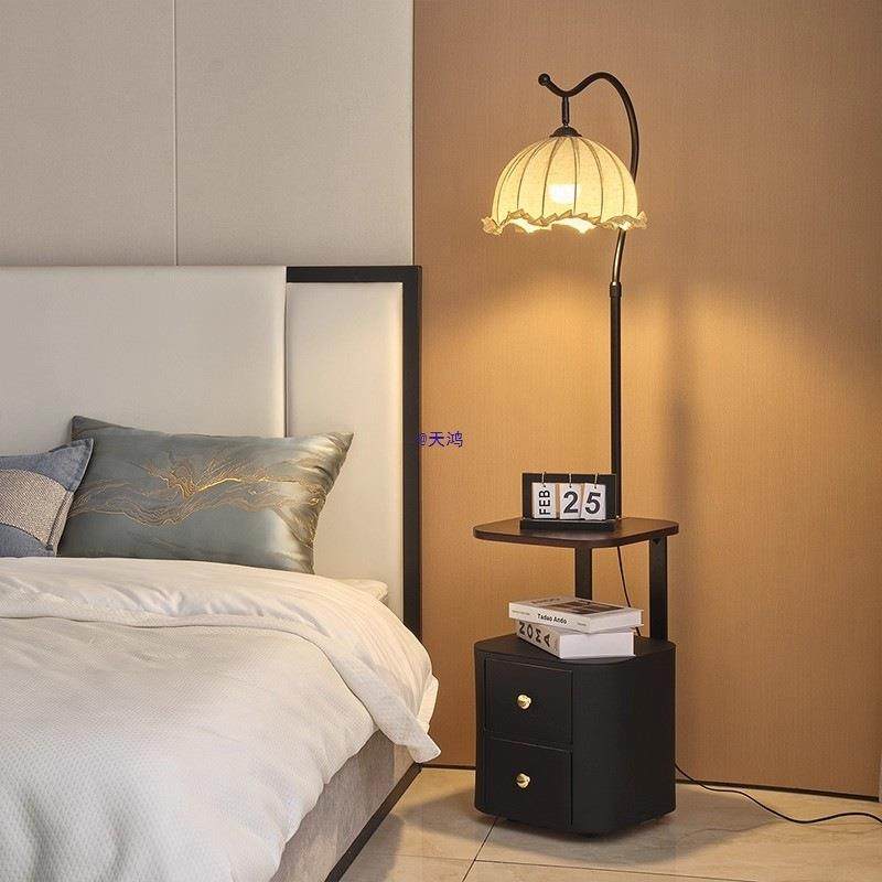 落地灯实床头柜台一体中室古风卧感客厅沙发400旁边氛围边几木灯