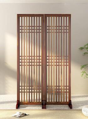 胡桃色实木多层简易屏风19060一扇日式艺术风格型座屏 190*60一扇