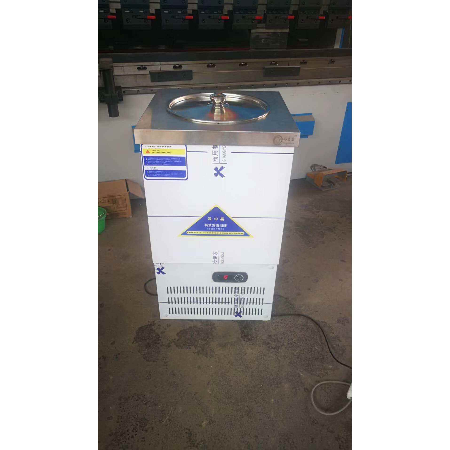 韩式双筒单筒冷面汤桶商用不锈钢数字屏冰桶冷面汤制冷机可结冰碴