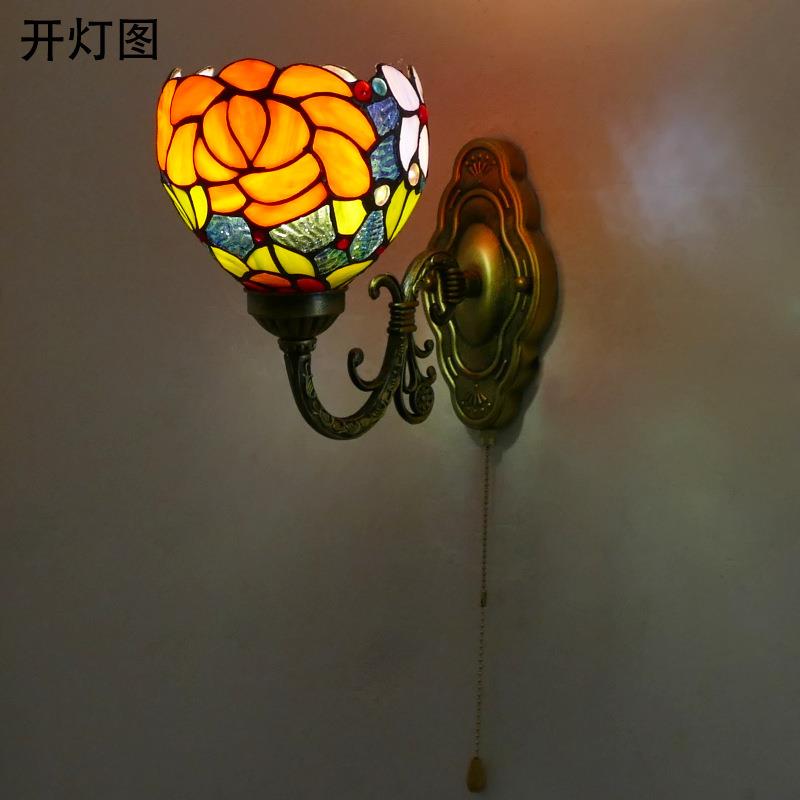 蒂凡尼多头简约镜前灯欧式田园葵子花壁灯化妆柜灯梳妆台镜壁灯具