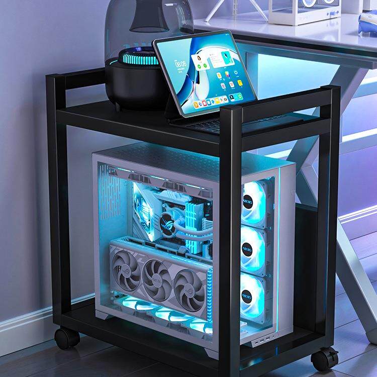 电脑主机托架电竞房台式机箱底座可移动支架落地式收纳整理置物架
