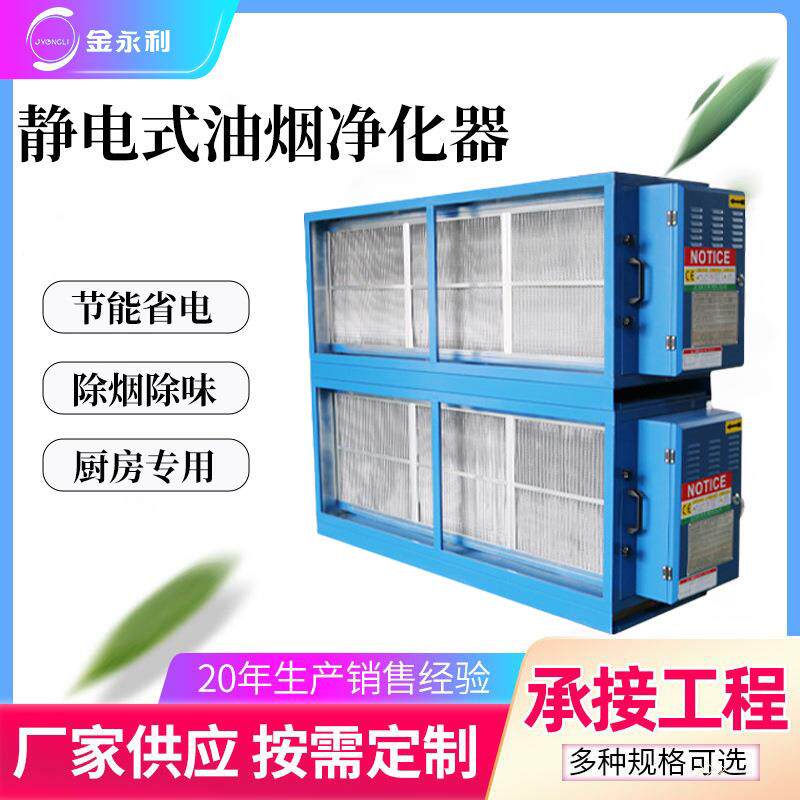 低空排放除油烟食堂酒店厨房静电油烟净化器紫外线光催化除味设备