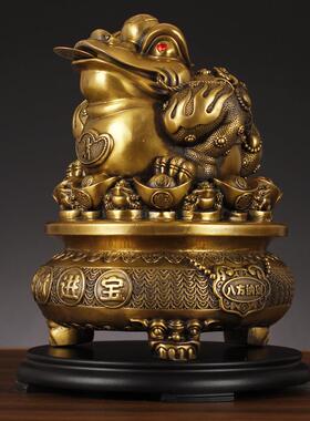 居虎年摆件新品家招金蟾聚宝盆财源滚滚家厂客厅UNW摆件装饰财品