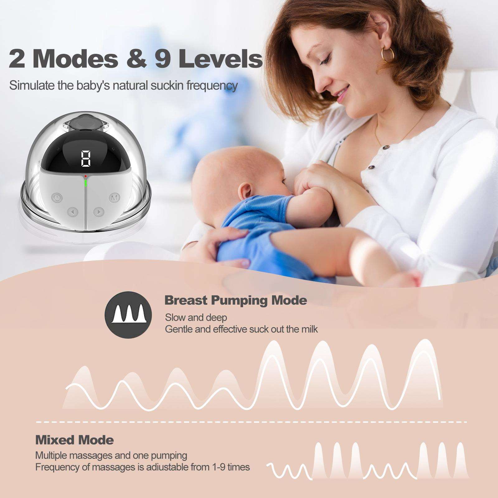 breast pump穿戴式电动吸奶器一体式免手扶吸乳器可充电吸奶器