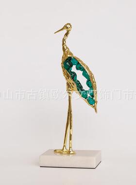 新款直销轻奢高档仙鹤摆件装饰品工艺品电视柜酒柜玄关家居欧式简