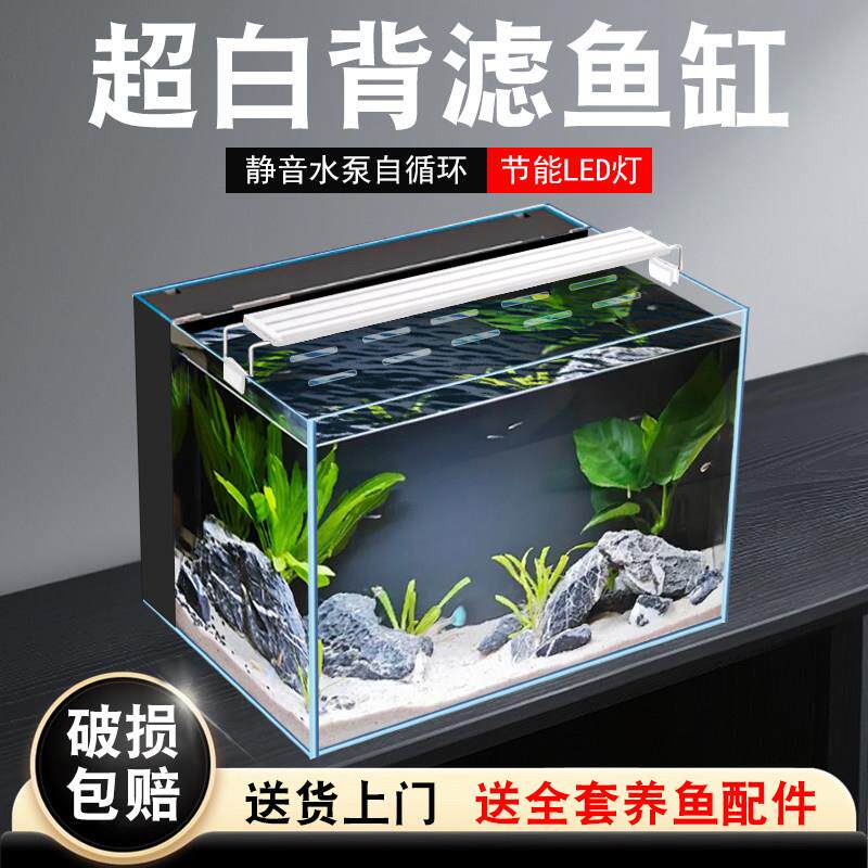 背滤金晶超白鱼缸中小型桌面生态全套水族箱免换水2025新款溪流缸