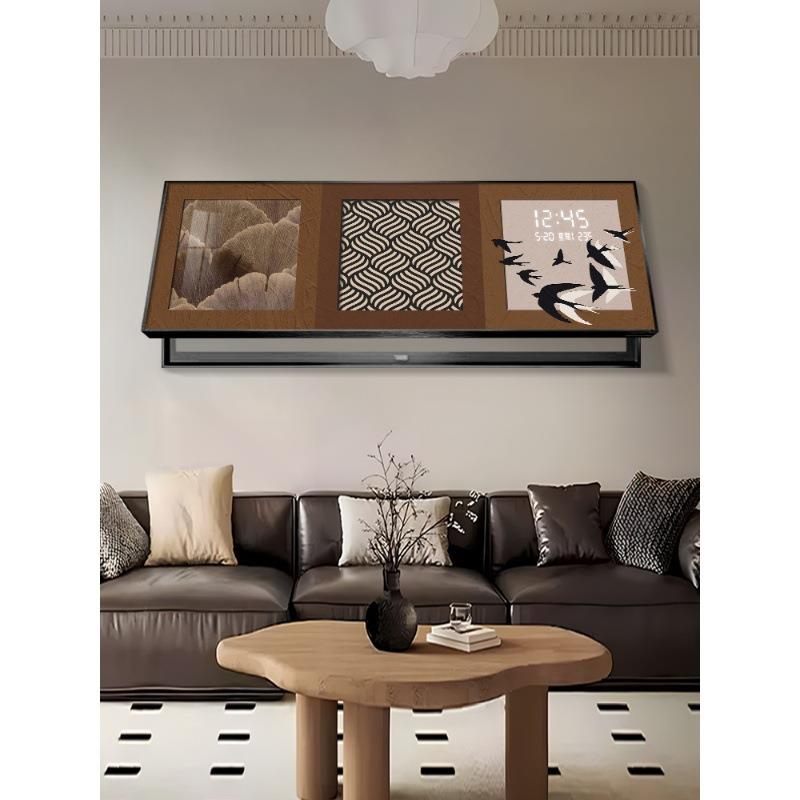 中古厅电表箱装饰画FUN带钟表万年历日期大尺寸配电风箱关开客遮