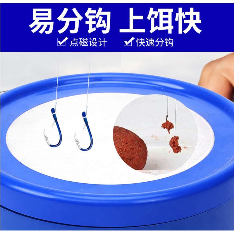 新款强磁拉饵盘全磁饵料盒竞技三合一鱼饵盆钓箱钓椅插地用饵料盘