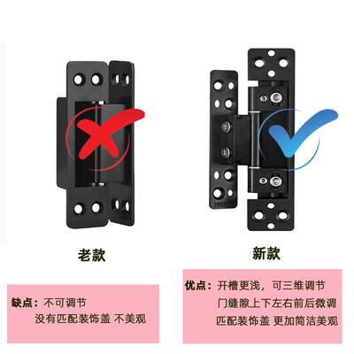 维304锈钢铝框木门暗三藏铰炼可调铰炼铝合金玻璃门隐HFA形铰不炼