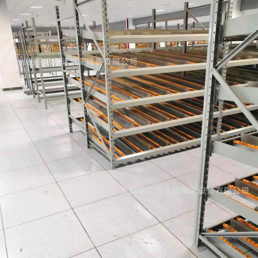 滚轮滑轨货架滚筒流利架电子厂产品分拣架