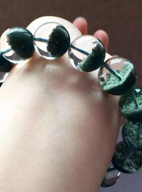 2026天然巴西绿幽灵水晶手链女千层山绿幽灵聚宝盆绿色手串男送人