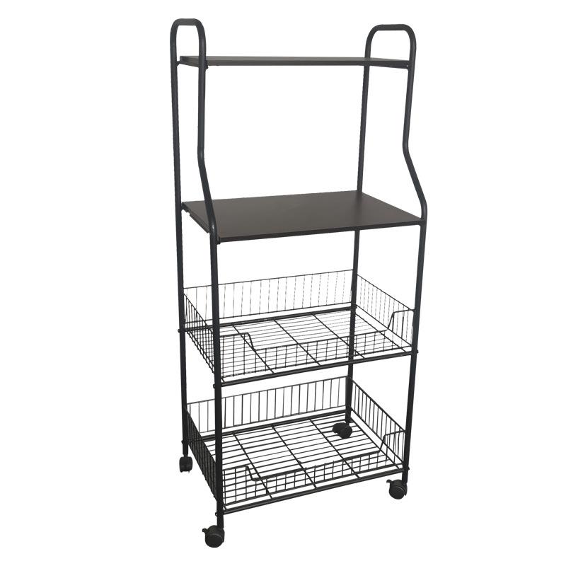 厨房纳微波炉置物客架小推车落地多层储架厅零食物收小推车厂家