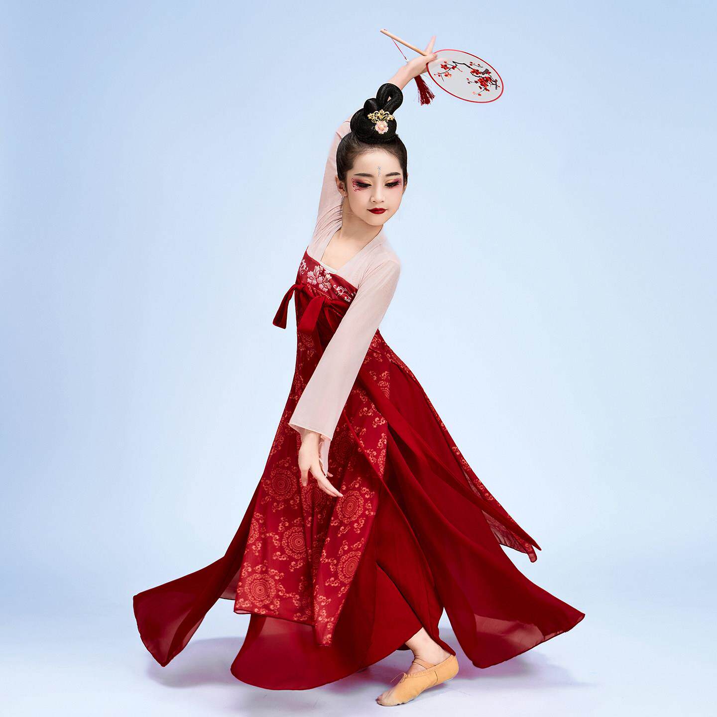 六一儿童汉唐古典舞演出服装女飘逸古风仙气身韵民族纱衣少儿汉服
