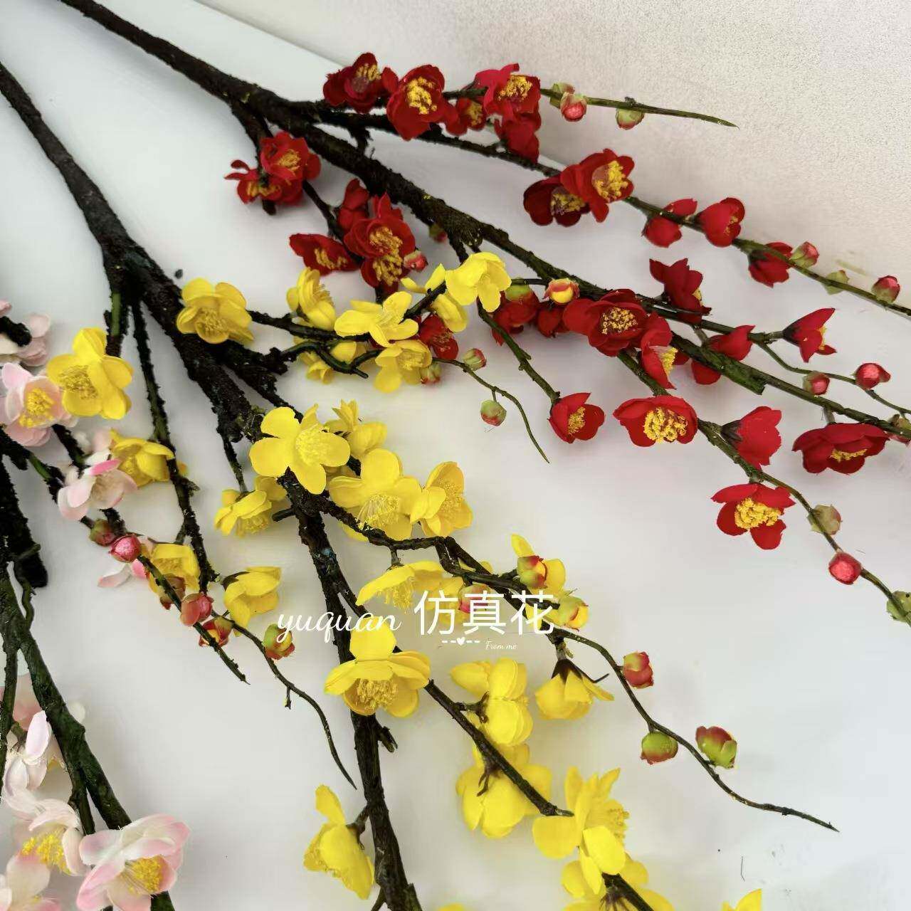 单支仿真梅花干假花绢花家居饰品落地摆客厅JY-6688件装饰树花枝