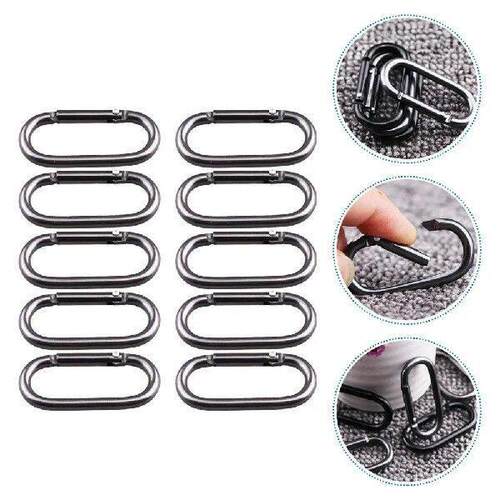 10pcs Black Oval Buckles Water Bottle Hooks Durable