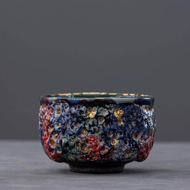 岩矿纯手工茶杯侘寂杯志野杯茶盏主人杯志野烧柴烧粗陶陶瓷茶具