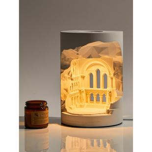 壁光里融蜡灯礼物氛围香薰灯烛灯新婚生日结婚礼盒台灯水泥小夜灯