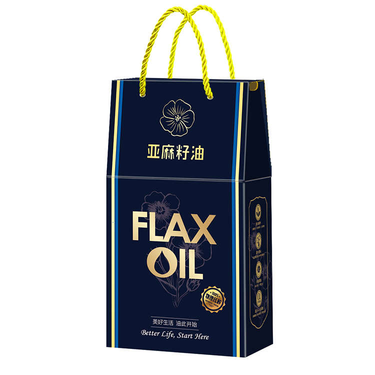 10个亚麻籽油胡麻油礼盒外包装盒彩盒纸箱礼品盒空盒手提袋子定制