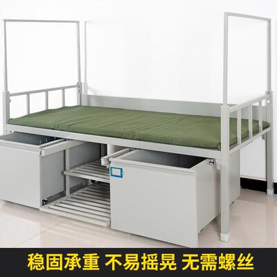 钢制双层床上下铺公寓床学生宿舍高低床加厚单人床铁架床带床下柜
